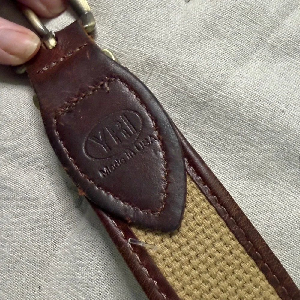 YRI Shell Houston Open Belt 8/95 Brown Leather Golf Tournament Solid Brass Sport